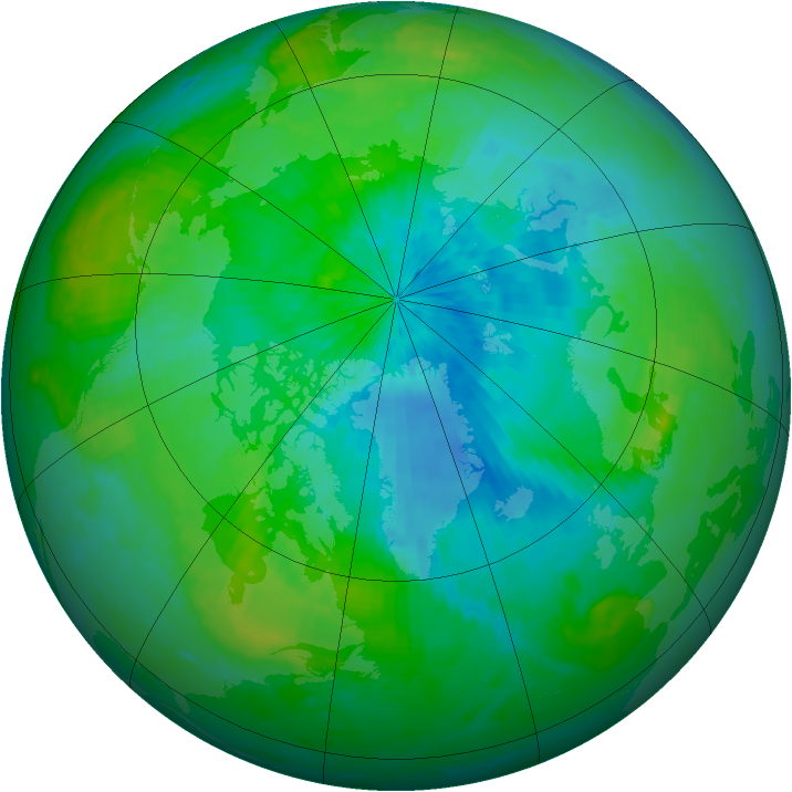Arctic ozone map for 27 August 2003